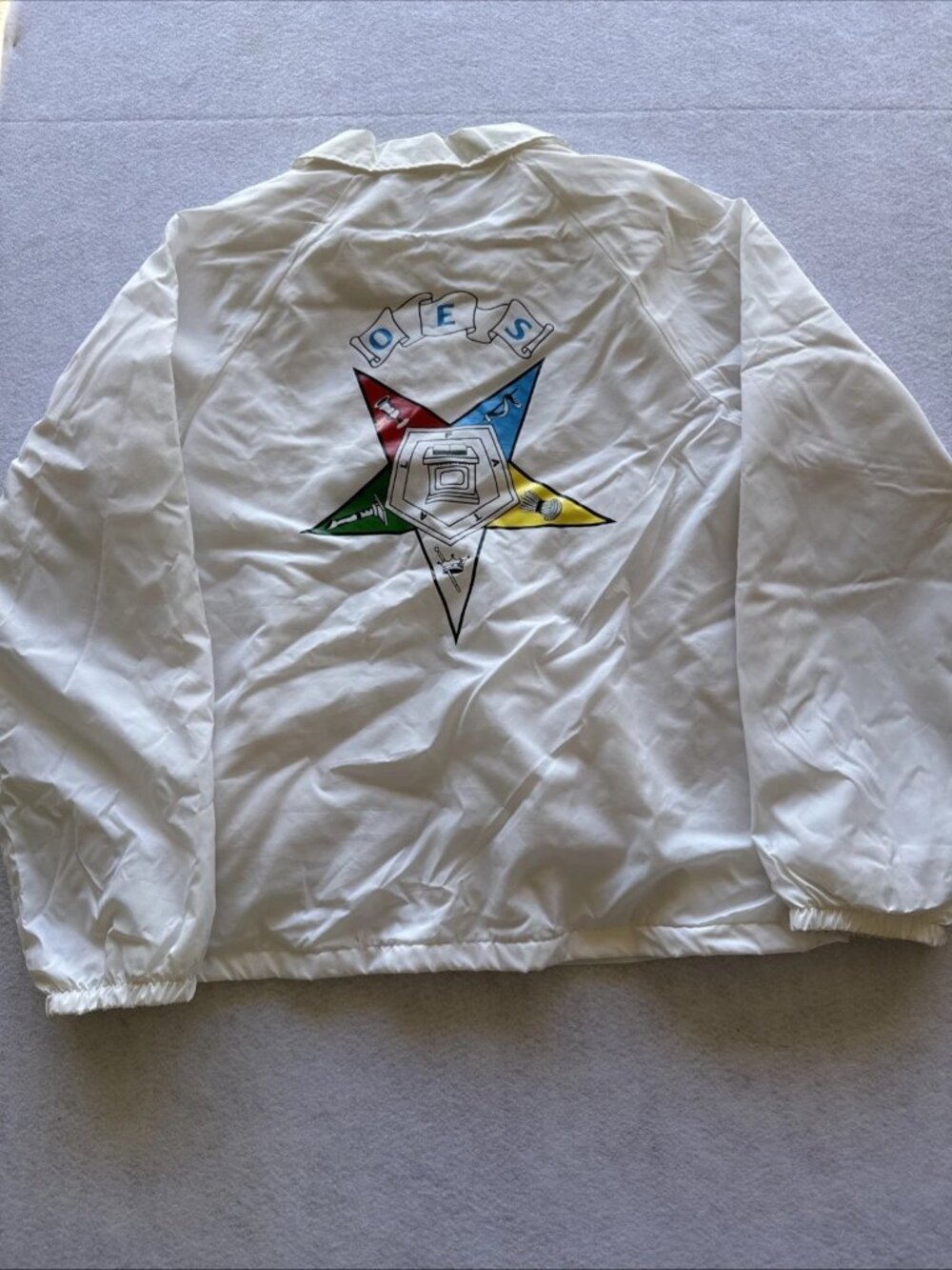 Vintage Auburn OES Nylon Bomber Jacket Mens M White 80s